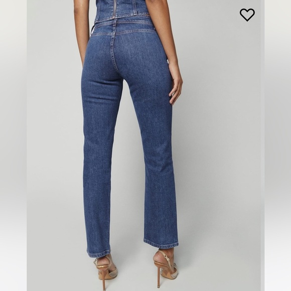 NWT Reformation Julianna Exposed Zip Straight Leg Jeans Mesa Size 27 Y2K - Picture 4 of 11